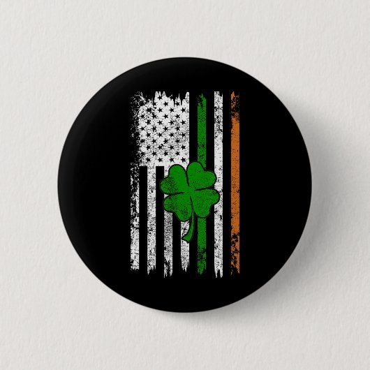 St Patrick Day Irish American Flag Retro Saint Pat Button (Vorderseite)