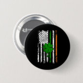 St Patrick Day Irish American Flag Retro Saint Pat Button (Vorne & Hinten)