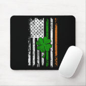 St Patrick Day Irish American Flag Retro Saint Pat Mousepad (Mit Mouse)