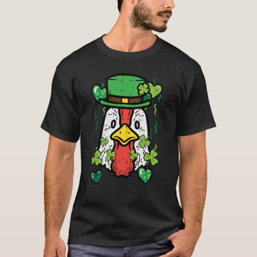 St Patrick Day Irish Chicken Saint Paddys Farm Men T-Shirt (Vorderseite)
