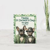 St Patrick Day Irish Frenchie Dog Duo Karte (Vorderseite)