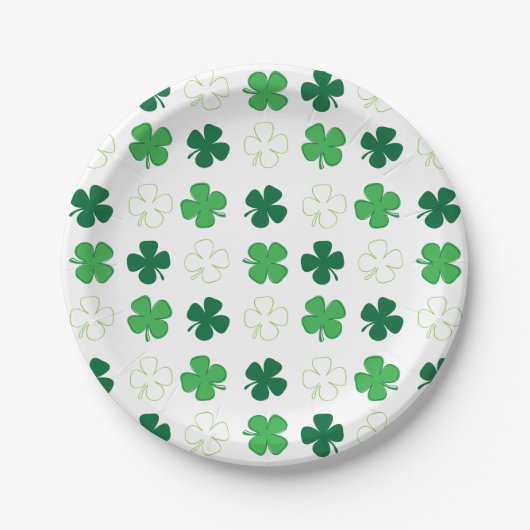 St. Patrick Day Irish Green Kleeblatts Pappteller (Vorderseite)