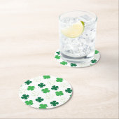 St. Patrick Day Irish Green Kleeblatts Runder Pappuntersetzer (Vor Ort)