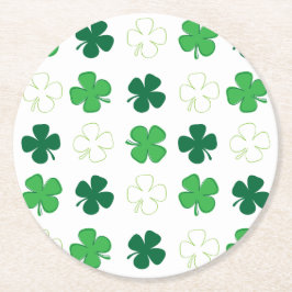St. Patrick Day Irish Green Kleeblatts Runder Pappuntersetzer