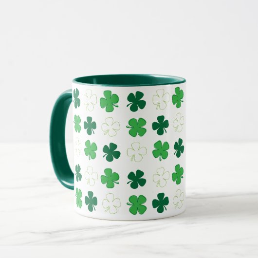 St. Patrick Day Irish Green Kleeblatts Tasse (Vorderseite Links)