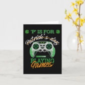 St Patrick Day Irish Kids Gamer P is for play V Karte (Gelbe Blume)