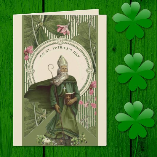 St. Patrick Day Kleeblatt Bischof Religious Karte