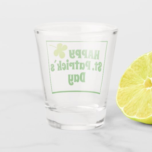 St Patrick Day Kleeblatt Green Beer Schnapsglas (Rückseite)