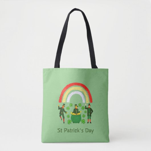 St Patrick' Day Kleeblatt Rainbow St Patrick's Day Tasche (Vorderseite)