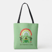 St Patrick' Day Kleeblatt Rainbow St Patrick's Day Tasche (Rückseite)