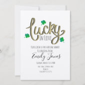 St Patrick Day Lucky in Liebe Gold Brautparty Einladung (Vorderseite)