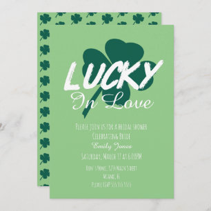 St Patrick Day Lucky in Liebe Grünes Brautparty Einladung