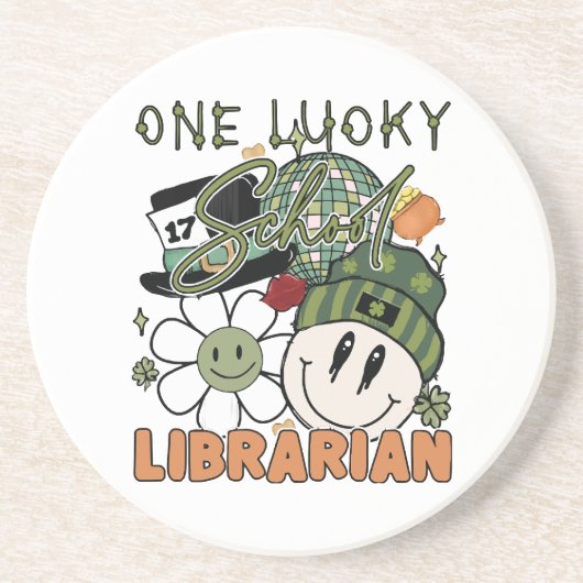 St. Patrick Day Lucky Librarian Getränkeuntersetzer (Vorne)