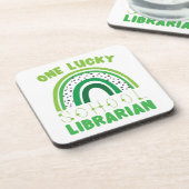 St. Patrick Day Lucky Librarian Getränkeuntersetzer (Linke Seite)
