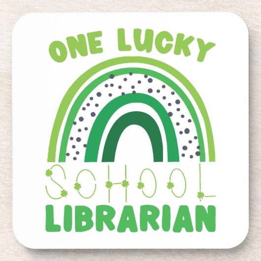 St. Patrick Day Lucky Librarian Getränkeuntersetzer (Vorderseite)