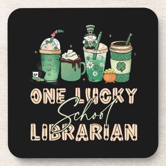 St. Patrick Day Lucky Librarian Getränkeuntersetzer (Vorderseite)