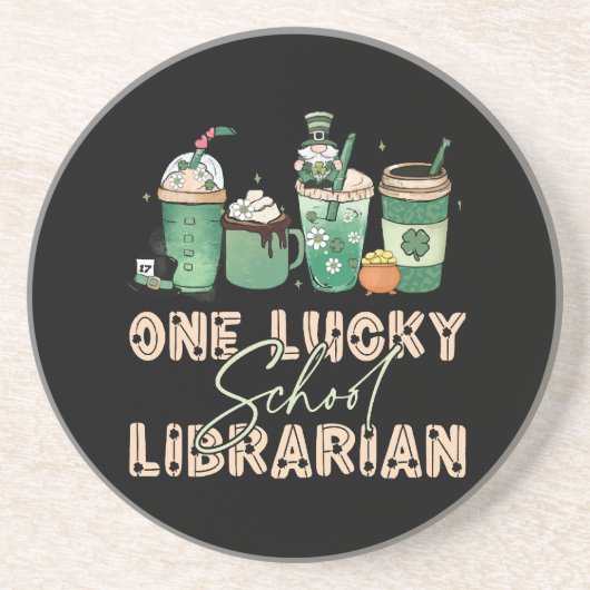 St. Patrick Day Lucky Librarian Getränkeuntersetzer (Vorne)
