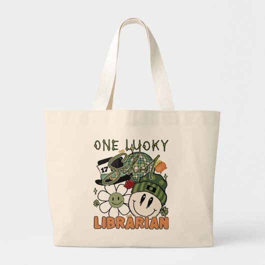 St. Patrick Day Lucky Librarian Jumbo Stoffbeutel (Vorne)