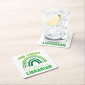 St. Patrick Day Lucky Librarian Rechteckiger Pappuntersetzer (Vor Ort)