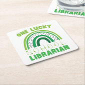 St. Patrick Day Lucky Librarian Rechteckiger Pappuntersetzer (angewinkelt)