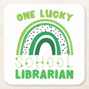 St. Patrick Day Lucky Librarian Rechteckiger Pappuntersetzer