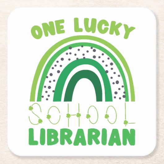 St. Patrick Day Lucky Librarian Rechteckiger Pappuntersetzer (Vorderseite)