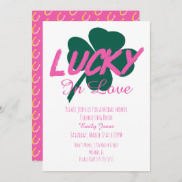 St Patrick Day Lucky Pink Bridal Dusche Einladung