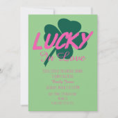 St Patrick Day Lucky Pink Bridal Dusche Einladung (Vorderseite)