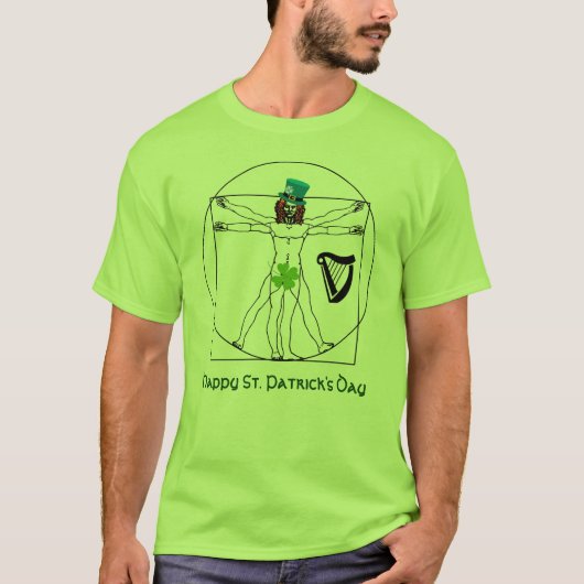 St. Patrick' Day mit irischem Vitruvianer T-Shirt (Vorderseite)