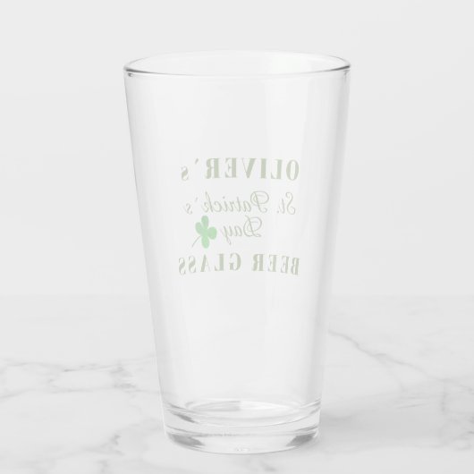 St Patrick Day Name Beer Glas (Rückseite)