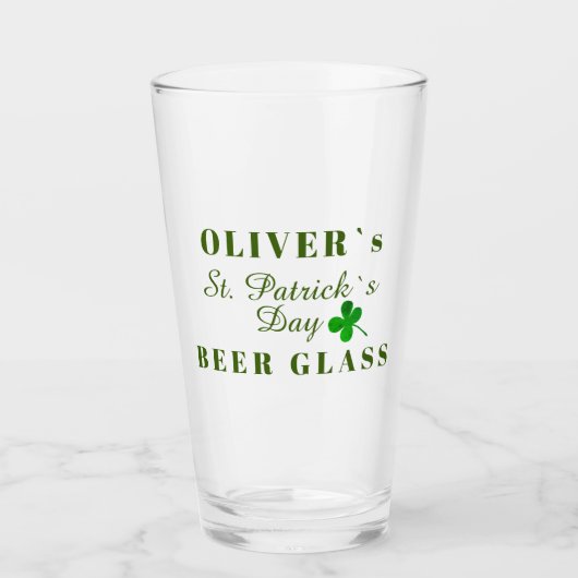St Patrick Day Name Beer Glas (Vorderseite)