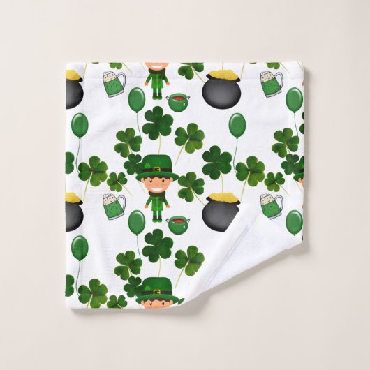 St. Patrick Day Pattern Badhandtuch Set (Waschlappen)
