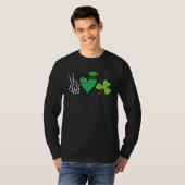 St Patrick Day Peace Love Shamrock Saint Paddy Men T-Shirt (Vorne ganz)