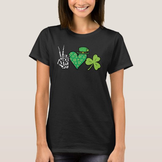 St Patrick Day Peace Love Shamrock Saint Paddy Men T-Shirt (Vorderseite)
