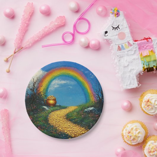 St. Patrick Day Rainbow & Pot of Gold jedes Alter Pappteller (Party)