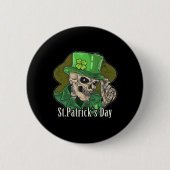 St Patrick Day Skeleton Clover Fun Sarcastic Button (Vorderseite)