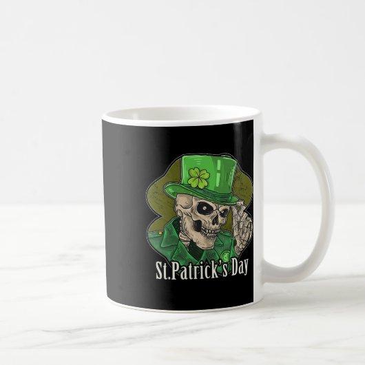 St Patrick Day Skeleton Clover Fun Sarcastic Kaffeetasse (Rechts)