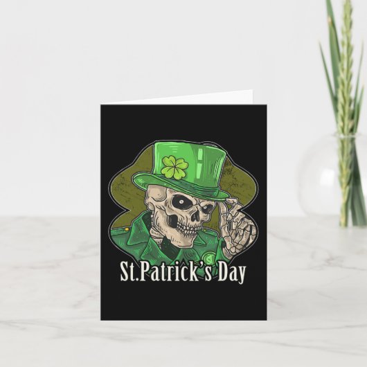 St Patrick Day Skeleton Clover Fun Sarcastic Karte (Vorderseite)