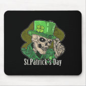 St Patrick Day Skeleton Clover Fun Sarcastic Mousepad (Vorne)