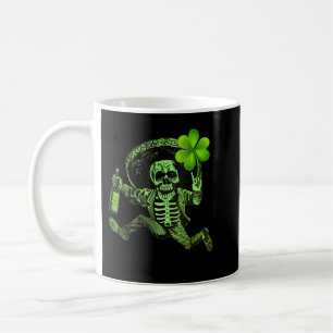 St Patrick Day Skeleton Drinken Wein Clover Shamr Kaffeetasse