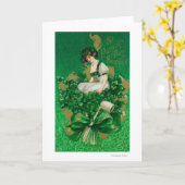 St. Patrick Day Souvenir Frau auf Clover Scene Karte (Gelbe Blume)