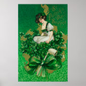 St. Patrick Day Souvenir Frau auf Clover Scene Poster (Vorne)