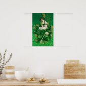 St. Patrick Day Souvenir Frau auf Clover Scene Poster (Küche)