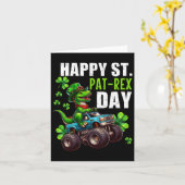 St Patrick Day T-rex Monster Truck Karte (Gelbe Blume)