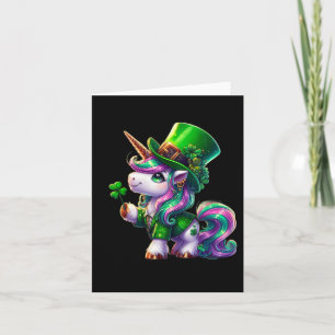 St Patrick Day T-Shirts Irish Unicorn Girls Kinder Karte