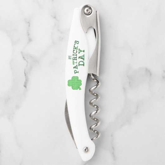 St. Patrick Day Text and Clover Kellnermesser (Rückseite)
