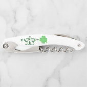 St. Patrick Day Text and Clover Kellnermesser (Vorderseite)
