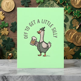 St Patrick Days Funny Drinking Goose Feiertagskarte