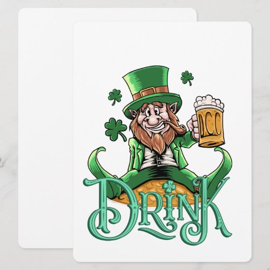 ST PATRICK DESIGN FEIERTAGSKARTE (Vorne/Hinten)