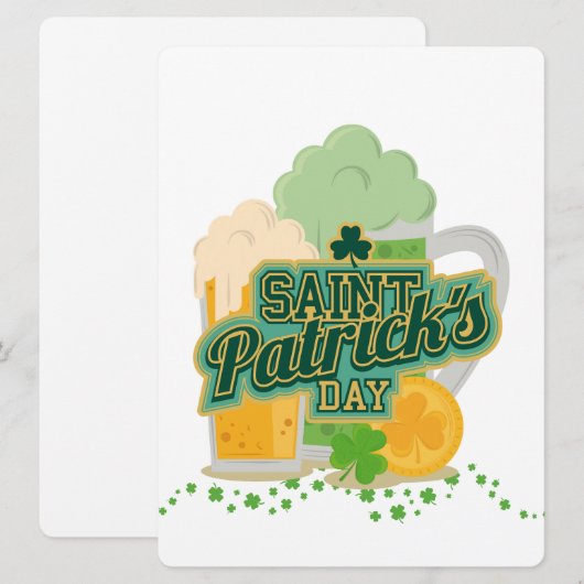 ST PATRICK DESIGN FEIERTAGSKARTE (Vorne/Hinten)